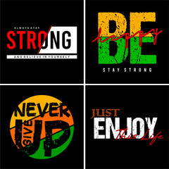 set typography design for print t shirt