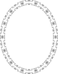 Oval Shape vintage frames Flower wreath frame leaf vector floral border picture frames Branch laurel botanical silhouette black elements decoration 