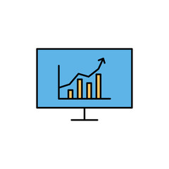 Precision Insights: Streamlined Web Icons for Data Analysis, Statistics, and Analytics - Minimalist Outline and color fill Collection in Vector Illustration. calculator, data, database, discover,