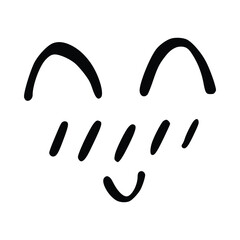 Kawaii's cute face. Manga-style eyes and mouth. Funny cartoon Japanese emoticon in different expressions, mega Big Set. Expression anime character and emoticon face illustration. Background. Print.