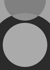 Abstract Circles art on black and white background (A4)