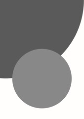Abstract Circles art on black and white background (A4)