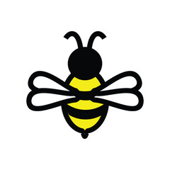Bee insect icon vector illustration design graphic flat style yellow color. Design for girls. Insect animal design elements