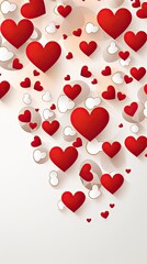 Valentines Day Hearts on Blank White Backdrop for App Overlay Photo Filter Web Graphics Tshirt Clothing Designs and Advertising Marketing