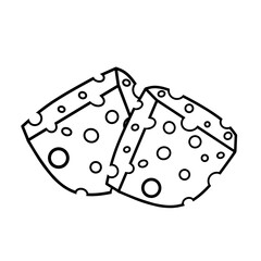 cheese outline black and white