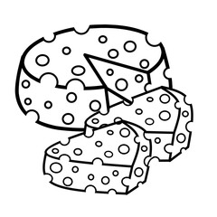 cheese outline black and white