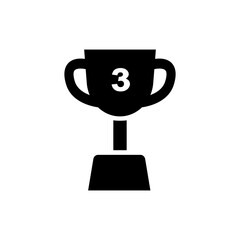 Design a tropy icon with a blank background. 3rd place trophy, bronze medal trophy. - obrazy, fototapety, plakaty