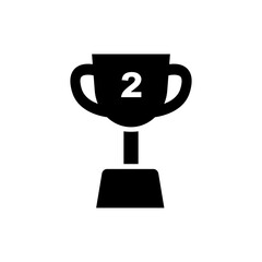Design a tropy icon with a blank background. 2nd place trophy, silver medal trophy. - obrazy, fototapety, plakaty
