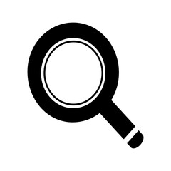 Vector magnifying glass icon with reflection. Editable and changeable color.