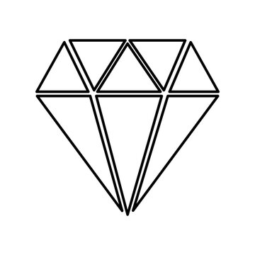 Abstract black diamond collection icons. Linear outline sign. Vector icon logo design diamonds.