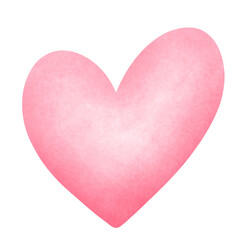 Adorable watercolor pink heart clipart.Valentine heart illustration.