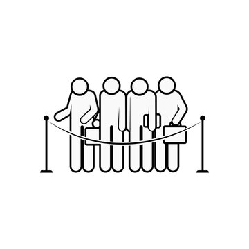 Queue Place Icon. Line Up Position. Standing People Location Illustration. Applied as Trendy Symbol for Design Elements, Websites, Presentation and Application - Vector.       