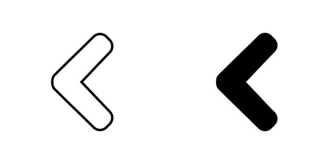 Obraz premium Left arrow icon vector. Previous icon sign symbol vector. Go back arrow vector icon illustration isolated on white background
