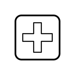 Obraz premium Add Icon. Plus, Positive. Ambulance, Medical Logo. Increase Sign and Symbol for Design, Presentation, Website or Apps Elements - Vector.