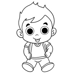 Coloring page outline of cartoon kid
