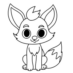 Obraz premium Coloring page outline of cartoon fox 
