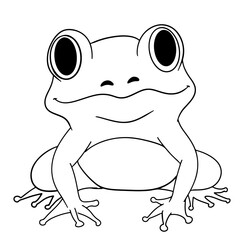 Coloring page outline of cartoon frog
