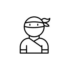 Ninja outline icons, minimalist vector illustration ,simple transparent graphic element .Isolated on white background