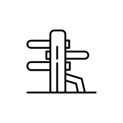 Wing chun outline icons, minimalist vector illustration ,simple transparent graphic element .Isolated on white background