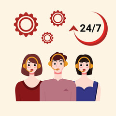 24/7 customer service design, vector illustration eps 10.