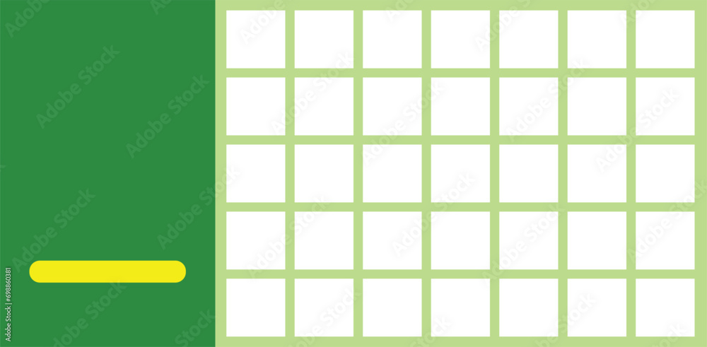 Poster illustration of a green background with a grid of squares and rectangles. collection icon set templa