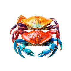 colorful crabs on transparent background