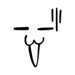 Kawaii's cute face. Manga-style eyes and mouth. Funny cartoon Japanese emoticon in different expressions, mega Big Set. Expression anime character and emoticon face illustration. Background. Print.