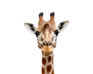 giraffe head isolated on transparent background
