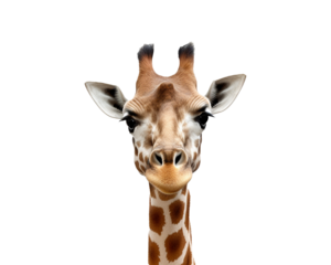 giraffe head isolated on transparent background