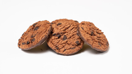 Cookies, Chocolate chip cookie isolated on white background