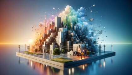 Modern building automation with AI technology and sleek design