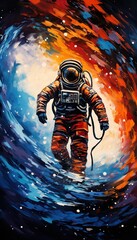 astronaut  in the water