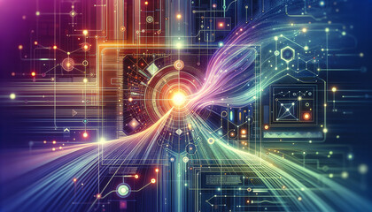 Obraz premium Abstract Data Analysis: Futuristic AI Insight with Minimalist Design