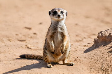 Fototapeta premium standing meerkat Suricata. meerkat on the lookout