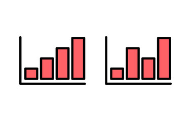 Growing graph Icon set illustration. Chart sign and symbol. diagram icon