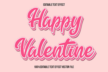 Happy Valentine Editable Text Effect 3D Emboss Gradient Style