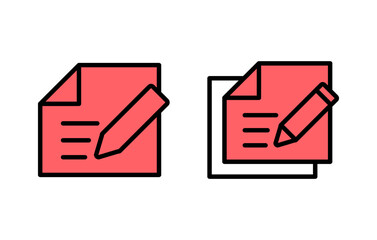 Note icon set illustration. notepad sign and symbol