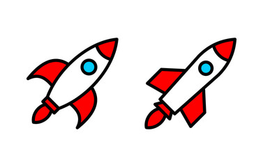 Rocket icon set illustration. Startup sign and symbol. rocket launcher icon