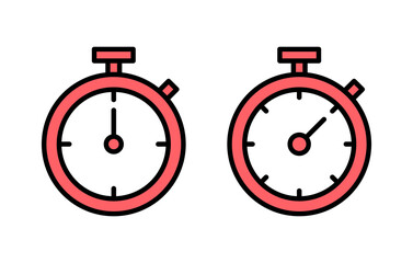 stopwatch icon set illustration. Timer sign and symbol. Countdown icon. Period of time