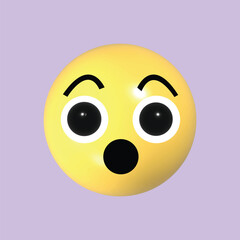 Facial expressions concept. Emoji character. Realistic 3d object cartoon style. Vector colorful illustration.