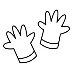 Glove icon. Glove for climbing. Vector and Illustration. Outline