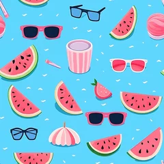 Fototapeten Summer fruit seamless pattern © Danu