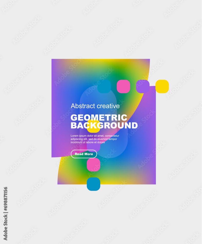 Poster round triangle and round square composition geometric background