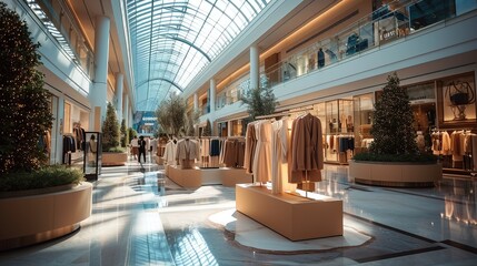 A modern famous brand women's clothing mall. Generative AI. - obrazy, fototapety, plakaty