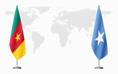 Cameroon and Somalia flags for official meeting