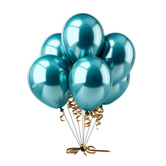Blue balloons isolated on transparent or white background,3d balloon