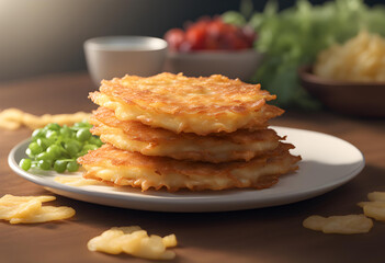 american hash browns on the table close-up.