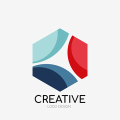 Modern abstract logo design. Geometric vector art. Clean overlapping lines and abstract shapes. Perfect for modern brand