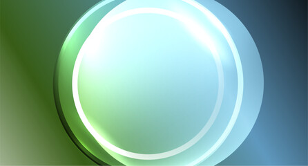 Neon glass circle copyspace for your text or product presentation geometric background. Vector illustration For Wallpaper, Banner, Background, Card, Book Illustration, landing page