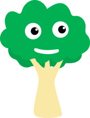 tree cartoon character vector illustration